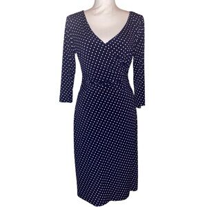 ADRIANNA PAPELL Vintage Style Polka Dot Dress Black and White Size 8